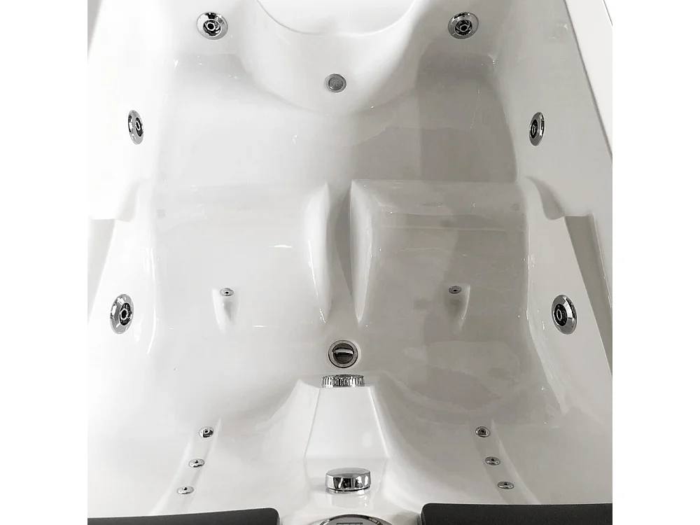 White Whirlpool Bath 175x132cm for 2 Persons 14 Jets LED Lights – Mimi