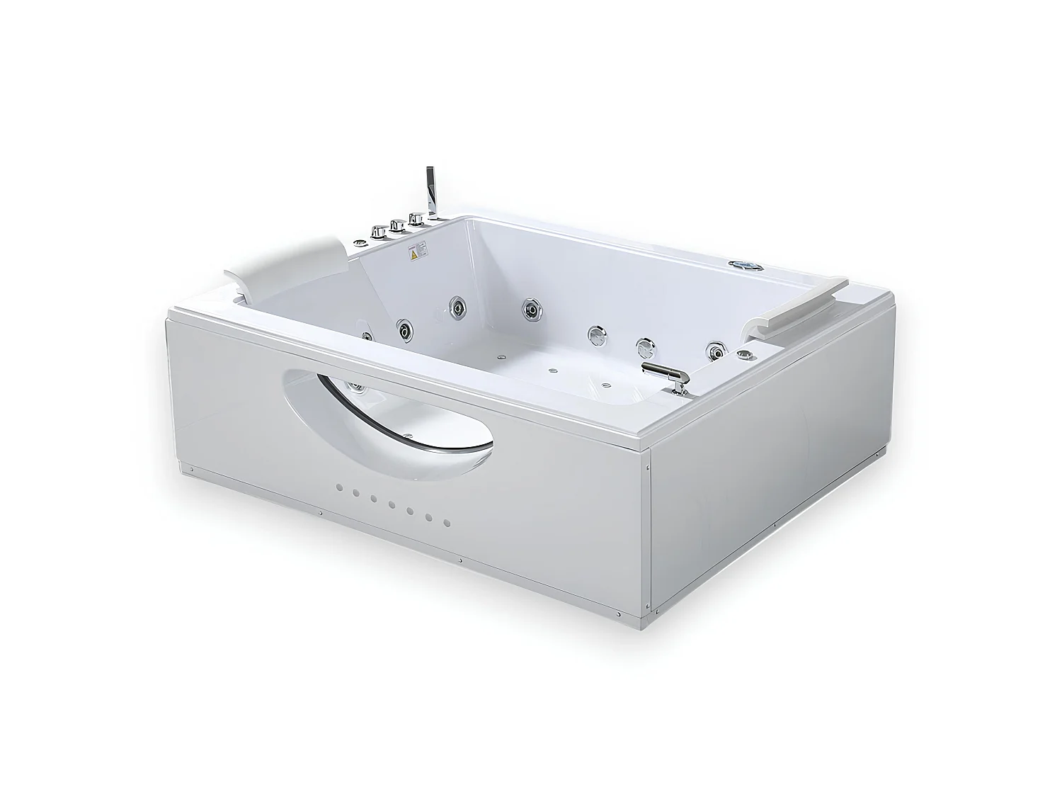 Double Pump Whirlpool Bath 178x147cm for 2 Persons LED Lighting – Bali