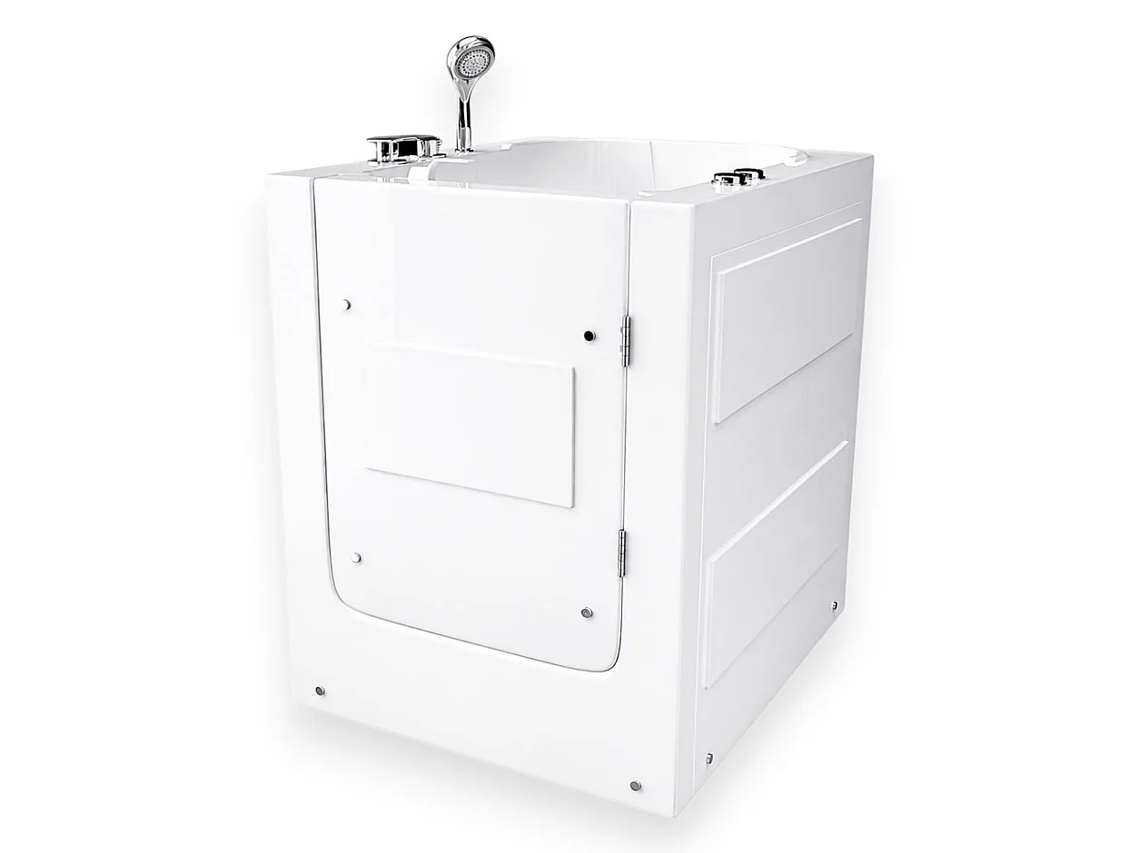 Walk-in Whirlpool Bath 93x83cm – Easy Access Bathtub with Seat – Florida