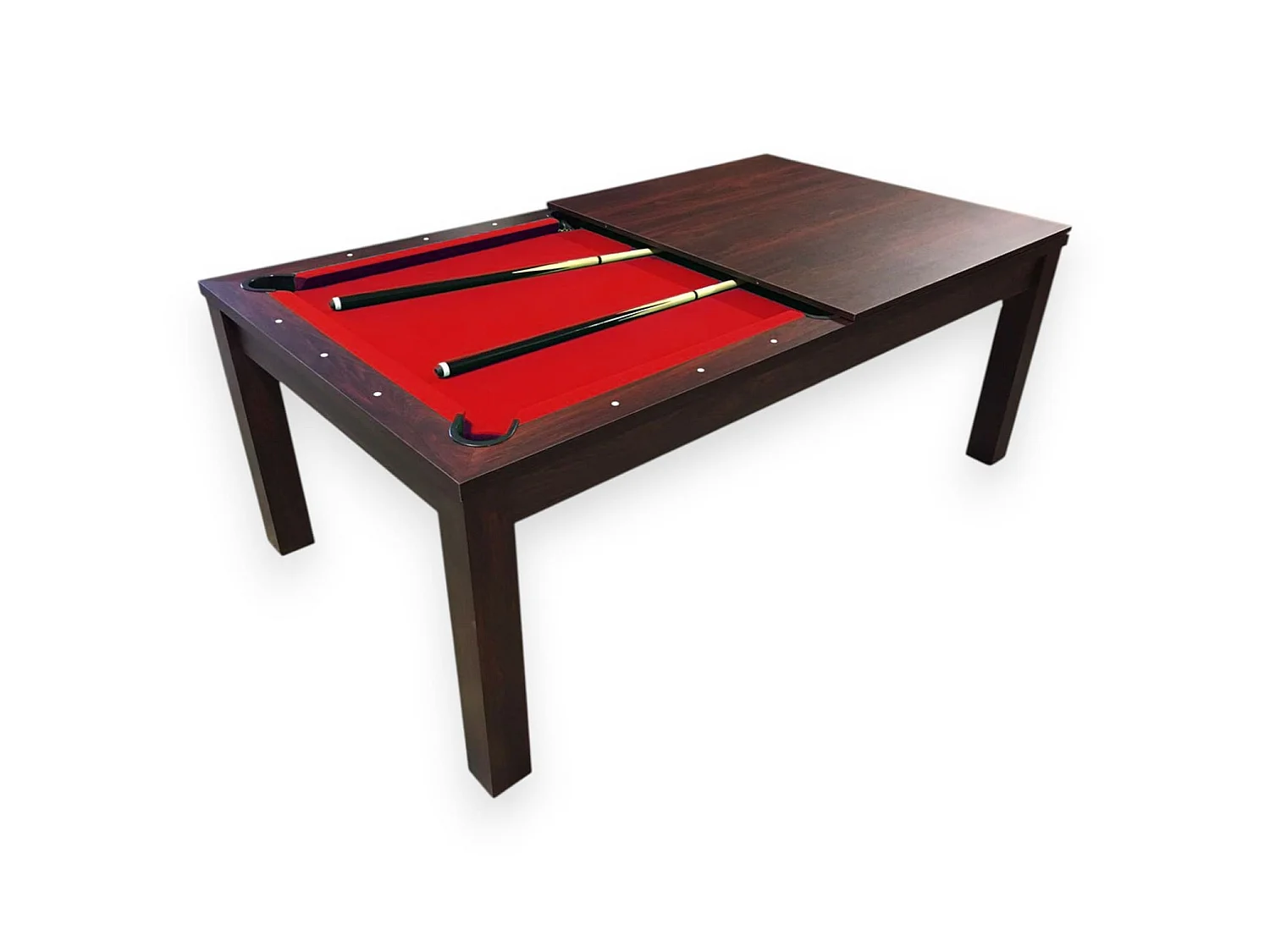 7FT Dining Pool Table 2-in-1 Convertible Billiard Table – Vulcan Red
