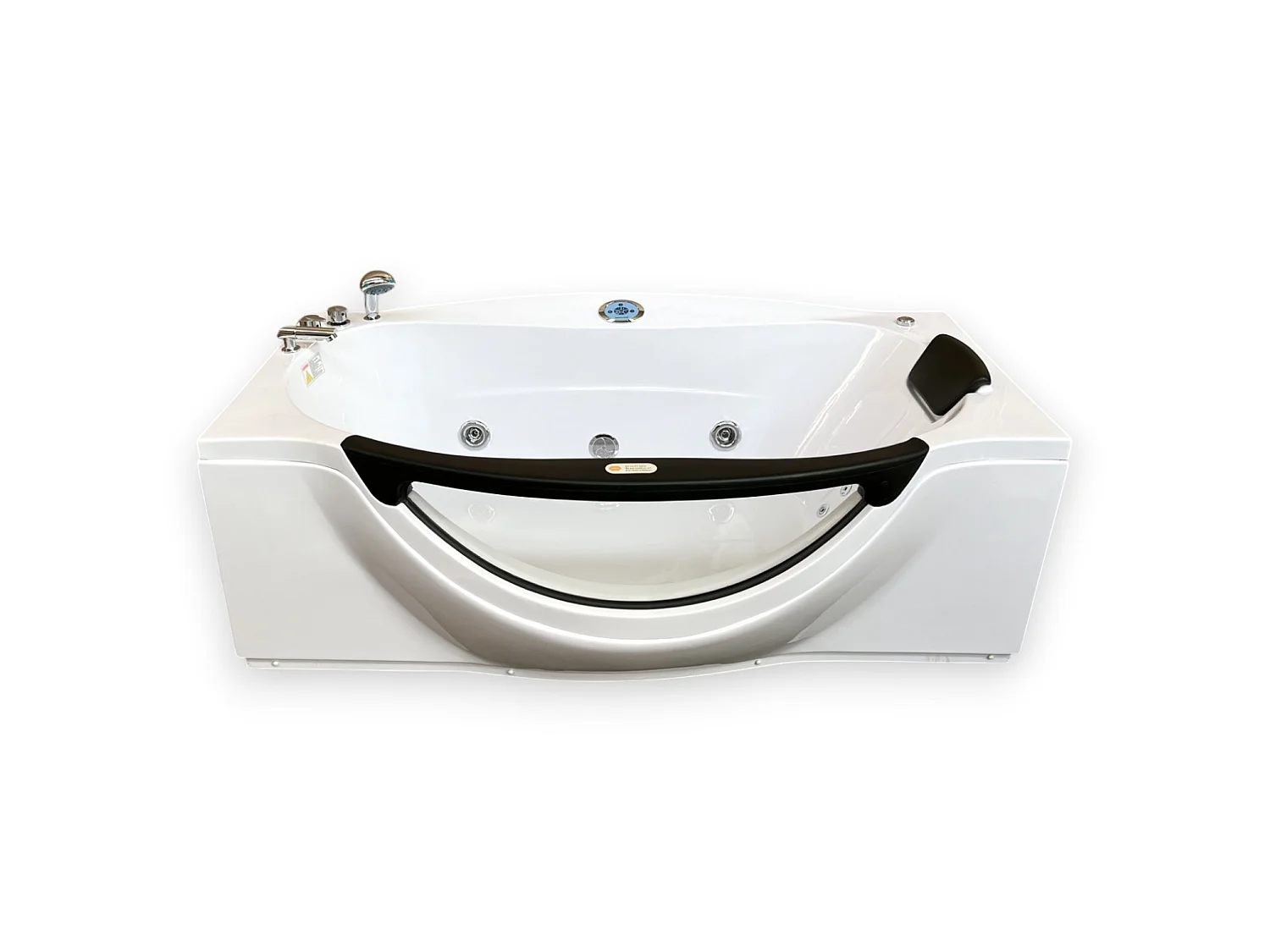 Rectangular Whirlpool Bath 180x96cm with Panoramic Front Glass – Jungle