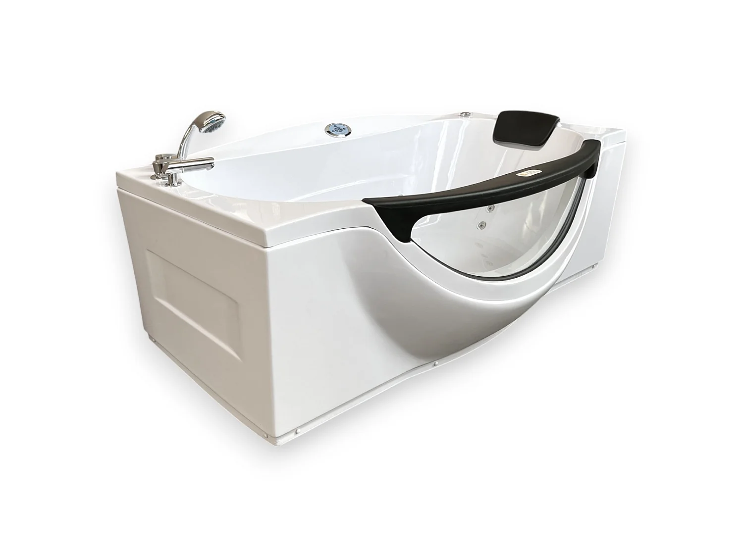 Rectangular Whirlpool Bath 180x96cm with Panoramic Front Glass – Jungle