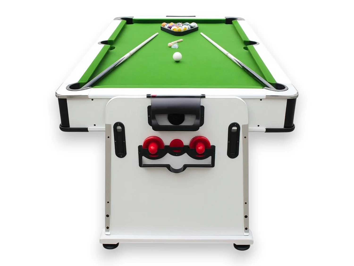 7FT 4-in-1 Dining Pool Table – Green Cloth – Air Hockey & Ping Pong – Mattew White