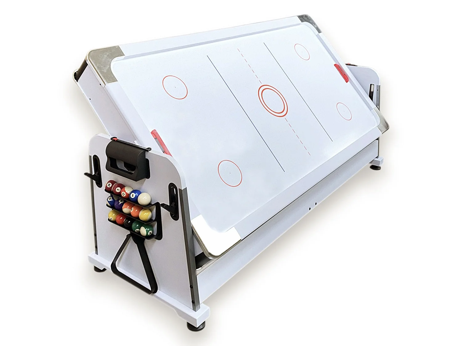 7FT 4-in-1 Dining Pool Table – Green Cloth – Air Hockey & Ping Pong – Mattew White