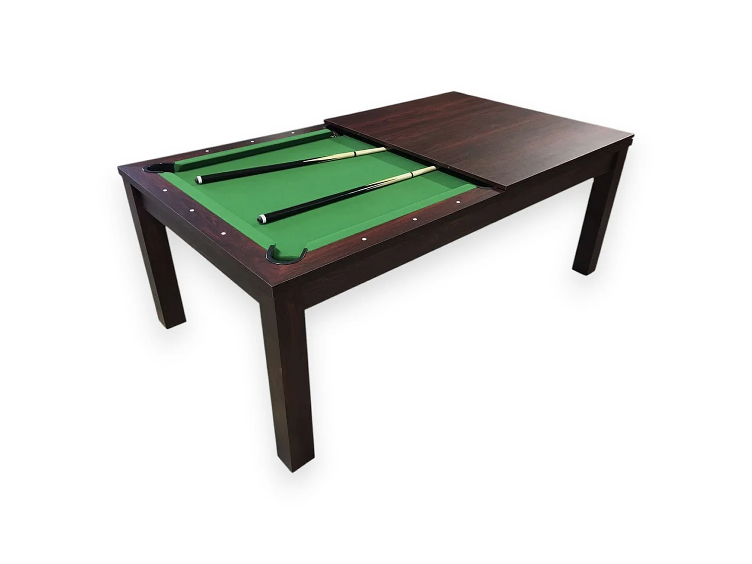 7FT Dining Pool Table 2-in-1 Convertible Billiard Table – Green Star