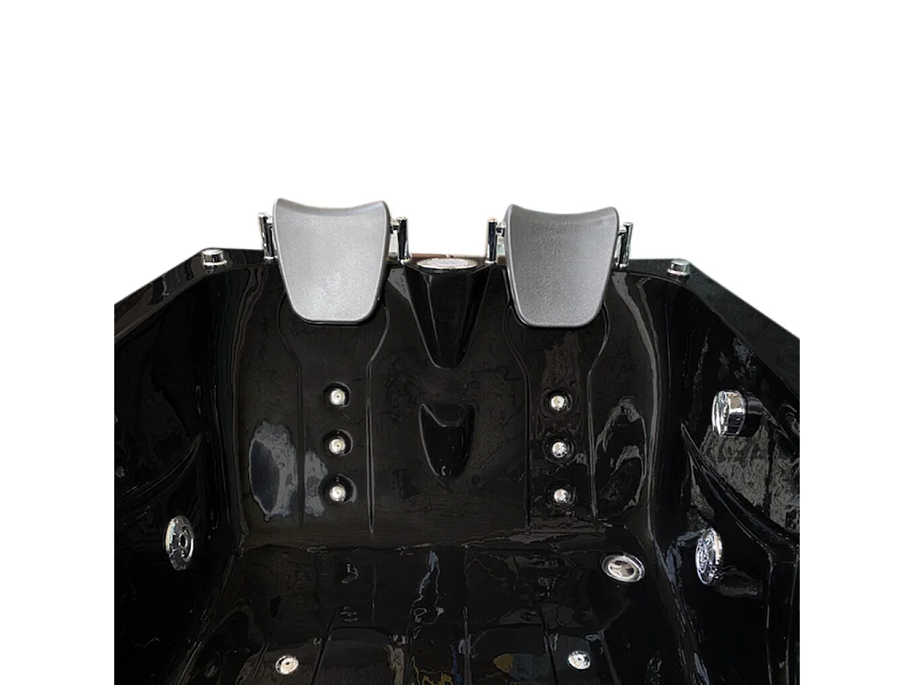Black Whirlpool Bath 170x115cm for 2 Persons Luxury Jetted Tub – Black Havana