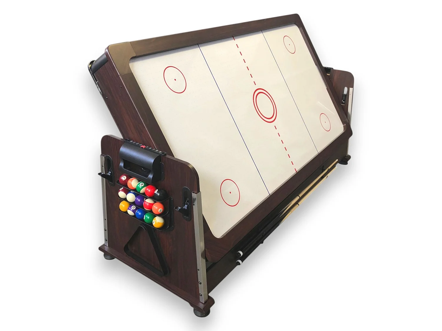 7FT 4-in-1 Dining Pool Table – Blue Cloth – Air Hockey & Ping Pong – Mattew