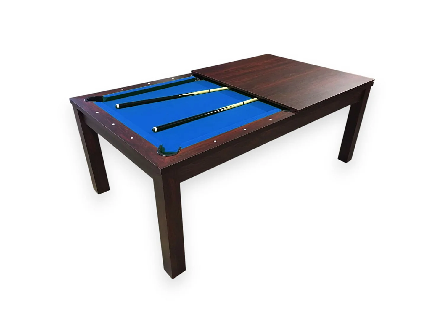 7FT Dining Pool Table 2-in-1 Convertible Billiard Table – Blue Sky