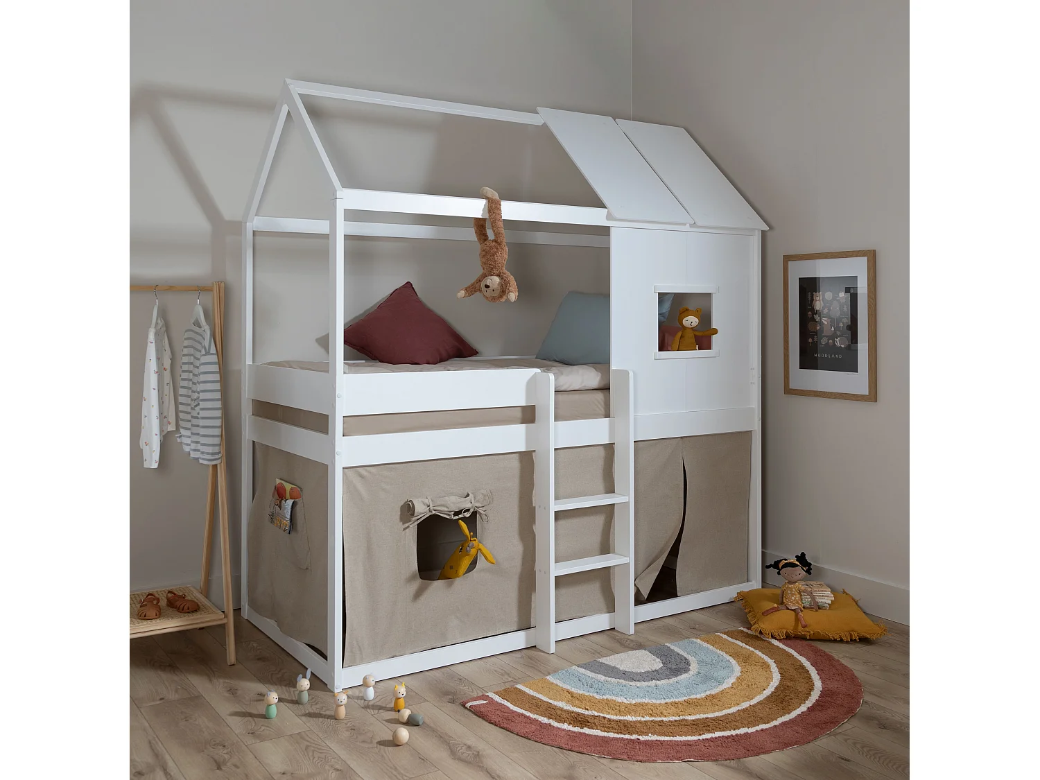 Noa & Nani Luka Treehouse Midsleeper Bed in White