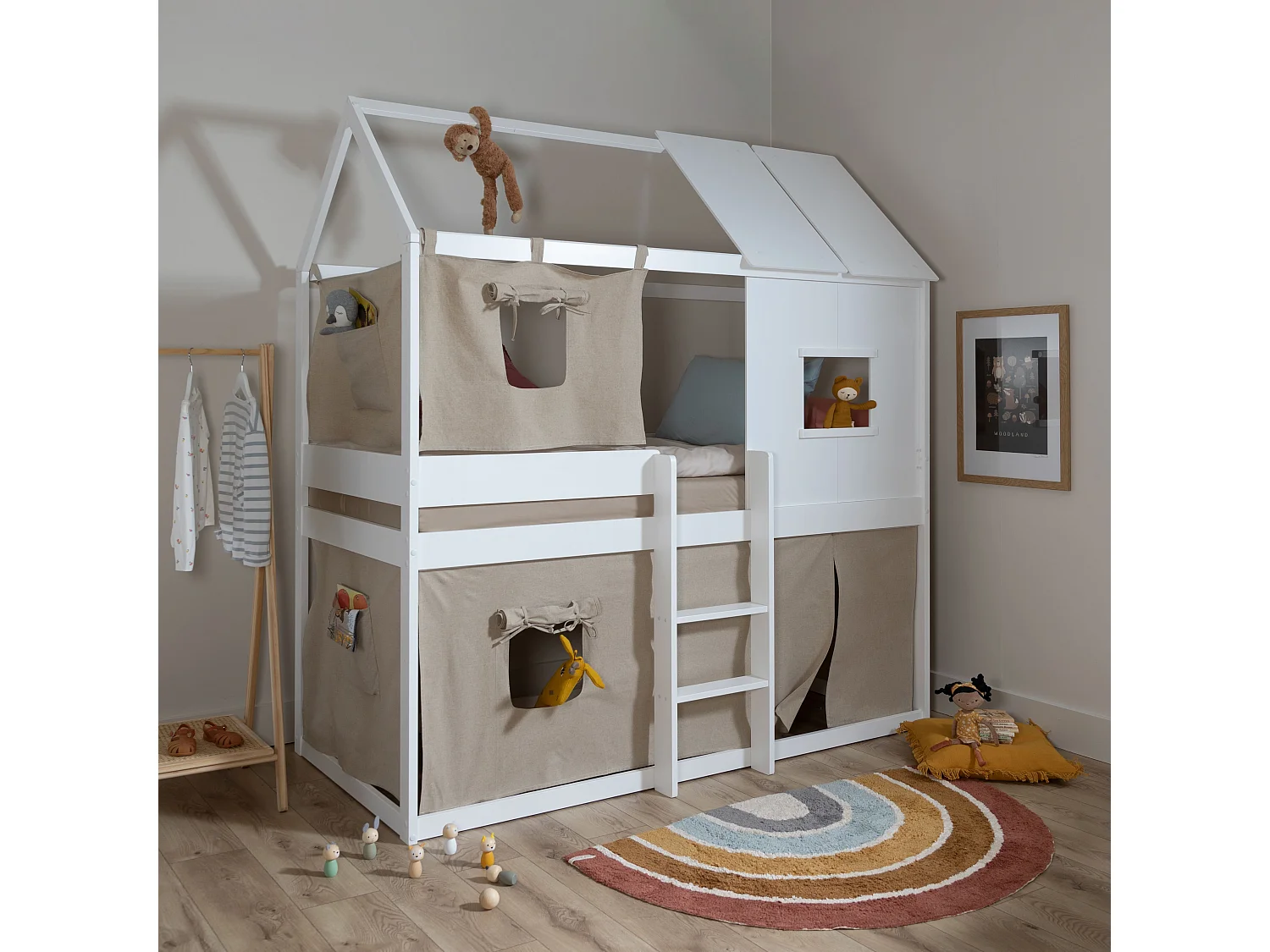 Noa & Nani Luka Treehouse Midsleeper Bed in White