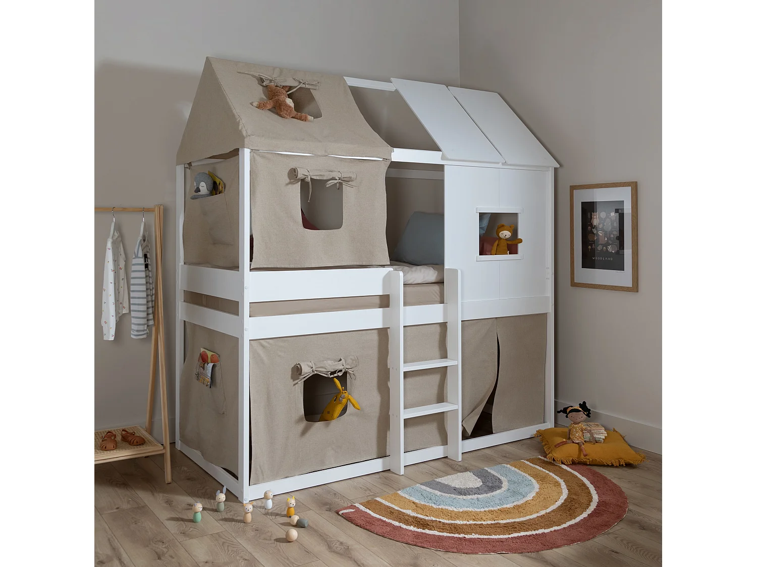 Noa & Nani Luka Treehouse Midsleeper Bed in White