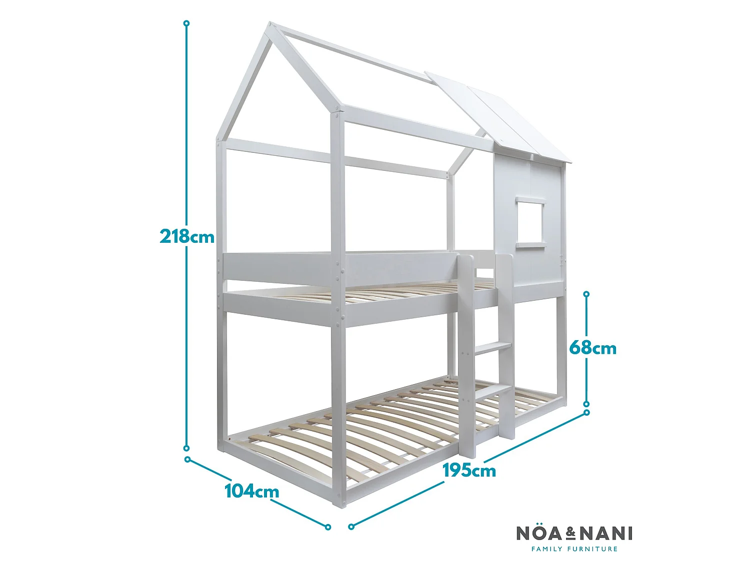 Noa & Nani Luka Treehouse Midsleeper Bed in White