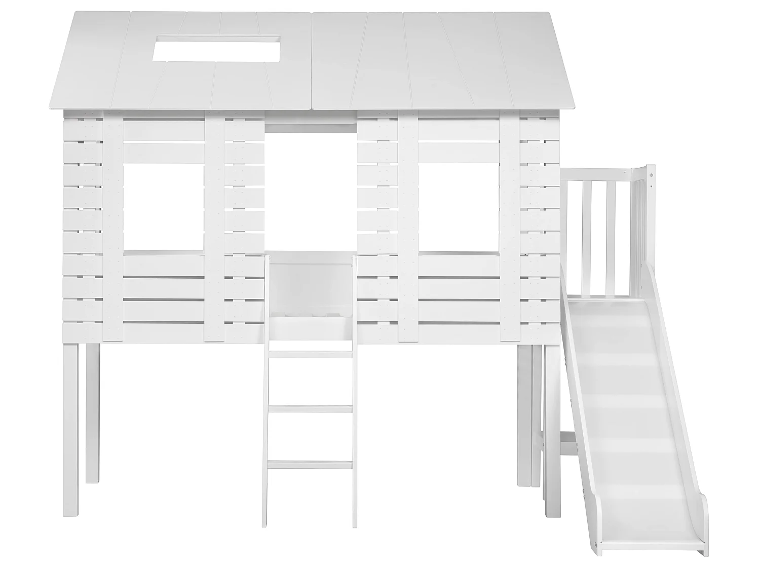 Noa & Nani Christopher Treehouse Midsleeper Bed with Slide in White