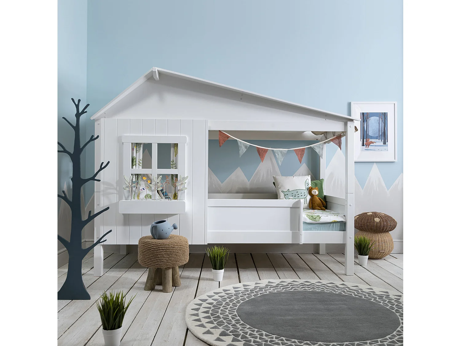 Noa & Nani Inka Treehouse Bed Low in White