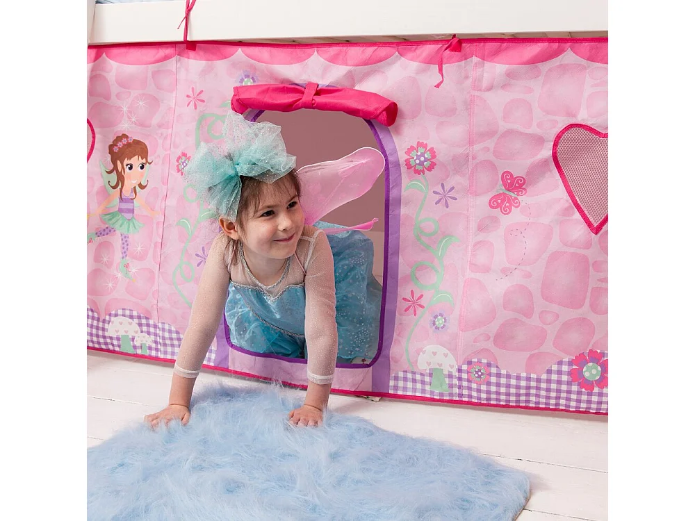 Noa & Nani Tuva Cabin Bed Low with Bunk Underbed Slide & Fairies Package in White
