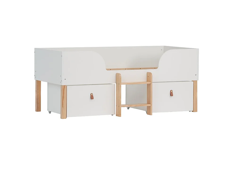 Noa & Nani Arvid Shorty Cabin Bed Captains Low Midsleeper with Storage in Classic White
