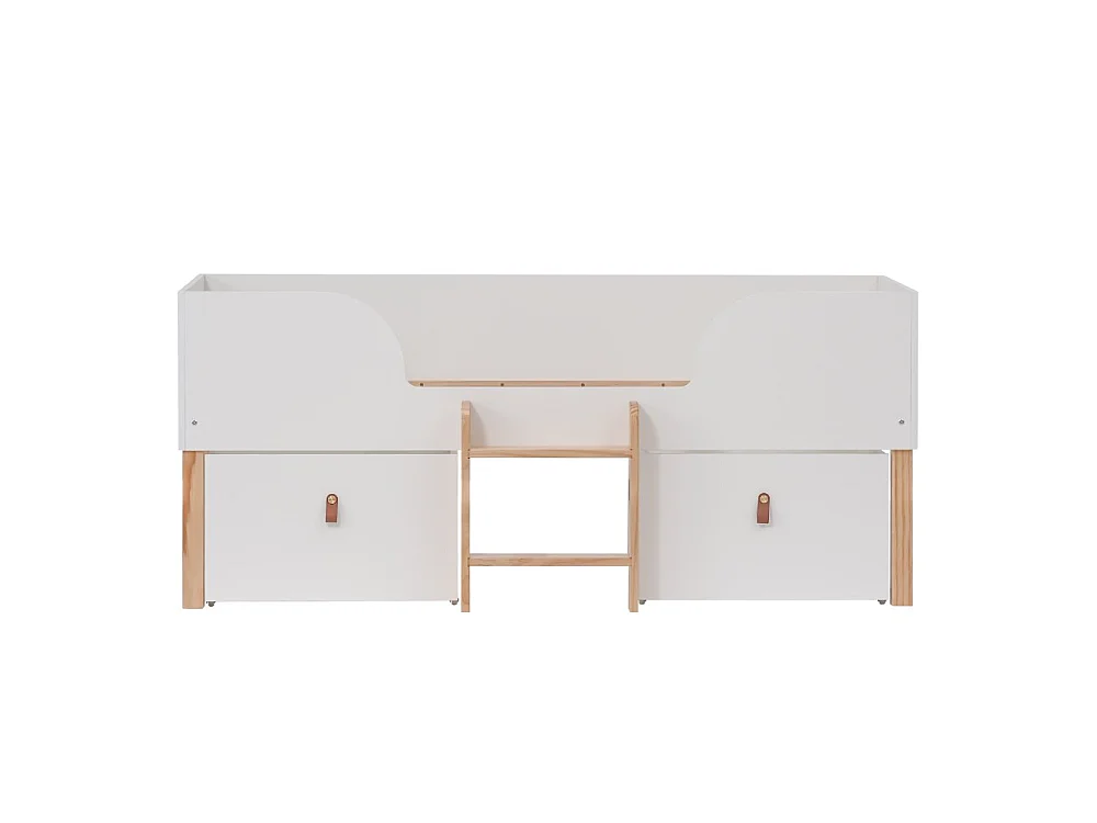 Noa & Nani Arvid Shorty Cabin Bed Captains Low Midsleeper with Storage in Classic White