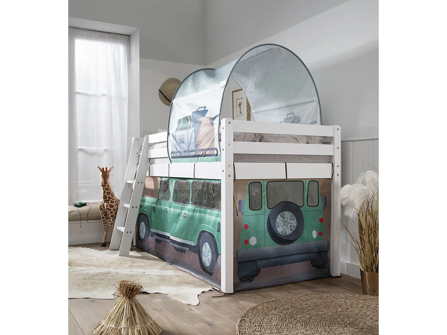 Noa & Nani Moro Cabin Bed Midsleeper with Safari Overland Off Road Package in White