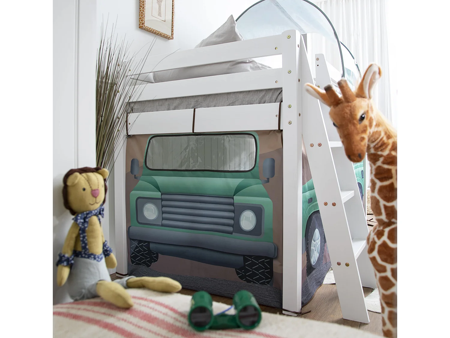 Noa & Nani Moro Cabin Bed Midsleeper with Safari Overland Off Road Package in White