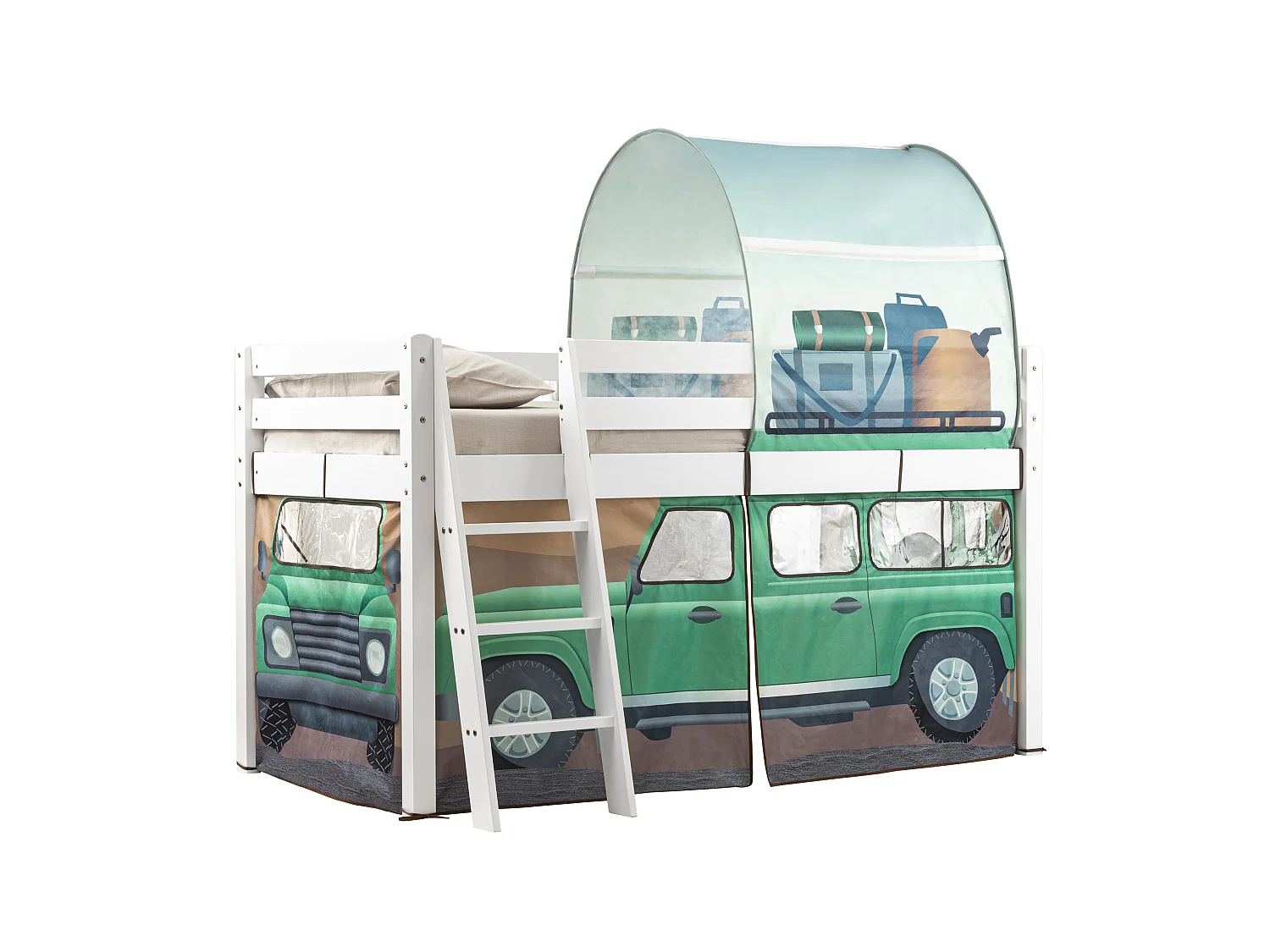 Noa & Nani Moro Cabin Bed Midsleeper with Safari Overland Off Road Package in White