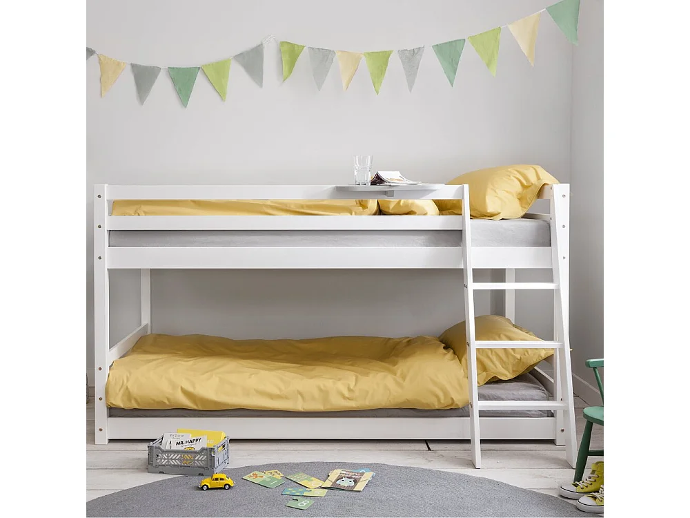 Noa & Nani Hilda Low Cabin Bed with Bunk Underbed and Play Area in White