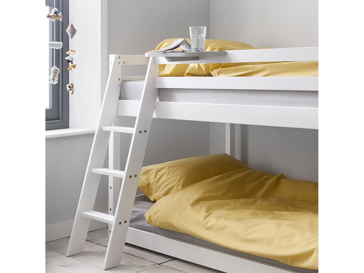 Noa & Nani Hilda Low Cabin Bed with Bunk Underbed and Play Area in White