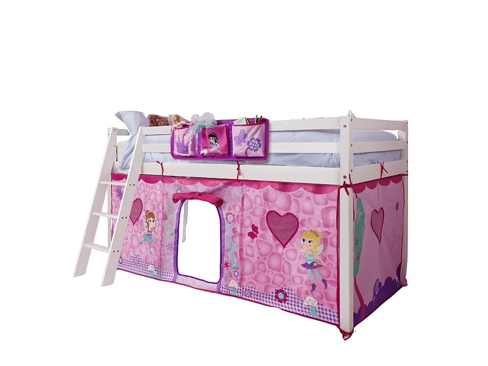 Noa & Nani Moro Cabin Bed Midsleeper with Fairies Tent in White