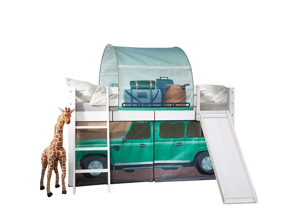 Noa & Nani Moro Cabin Bed Midsleeper with Slide & Safari Overland Off Road Package in White