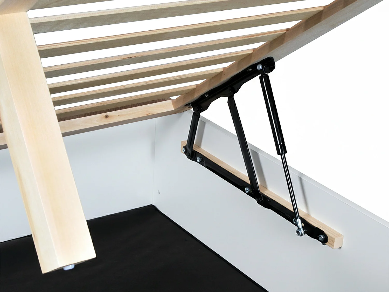 Sommier coffre 140 x 190 cm avec bois massif - Blanc - TALISO de YSMÉE