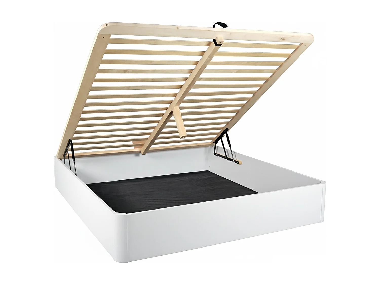 Sommier coffre 160 x 200 cm avec bois massif - Blanc - TALISO de YSMÉE