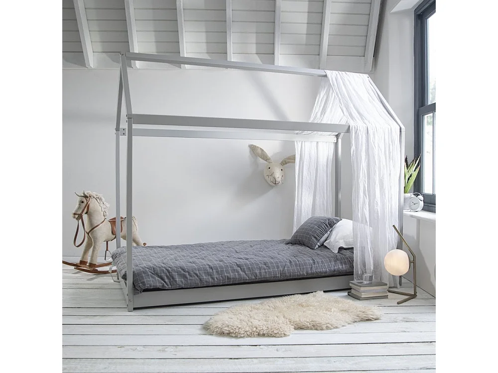 Noa & Nani Kara Single 4 Poster Bed Frame in Silk Grey