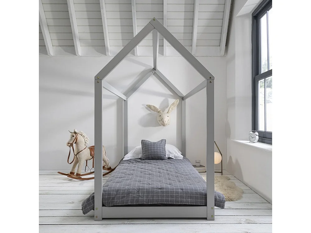 Noa & Nani Kara Single 4 Poster Bed Frame in Silk Grey