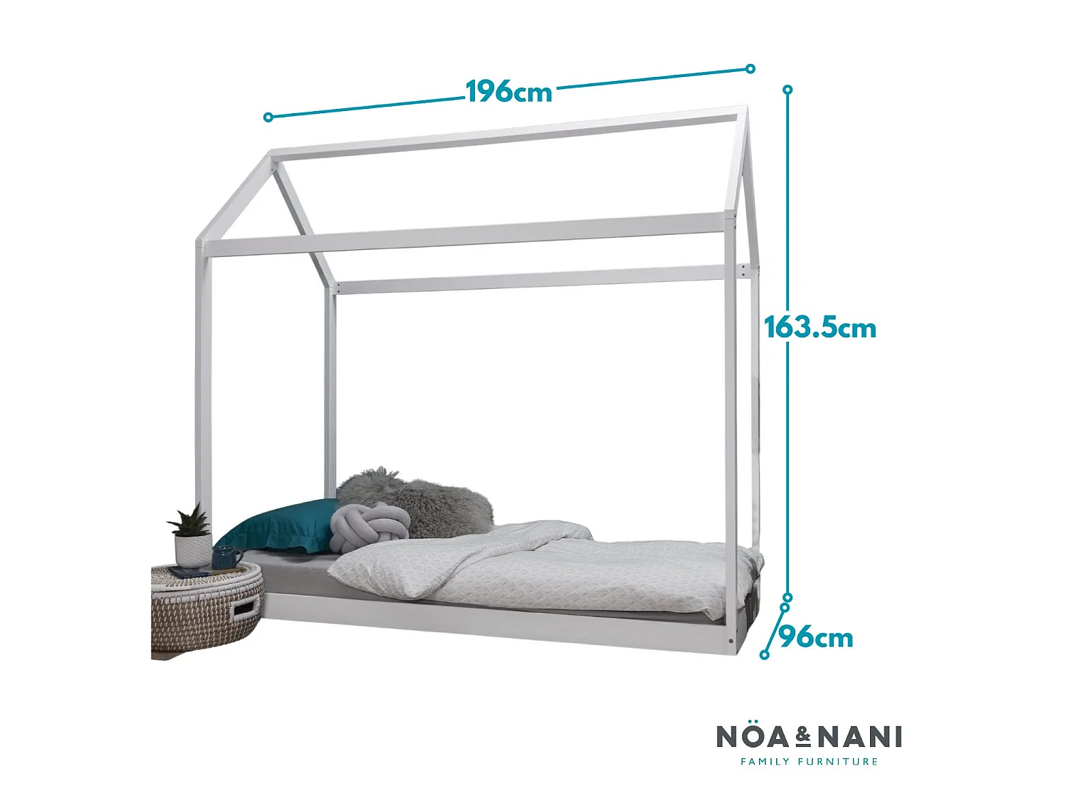 Noa & Nani Kara Single 4 Poster Bed Frame in White