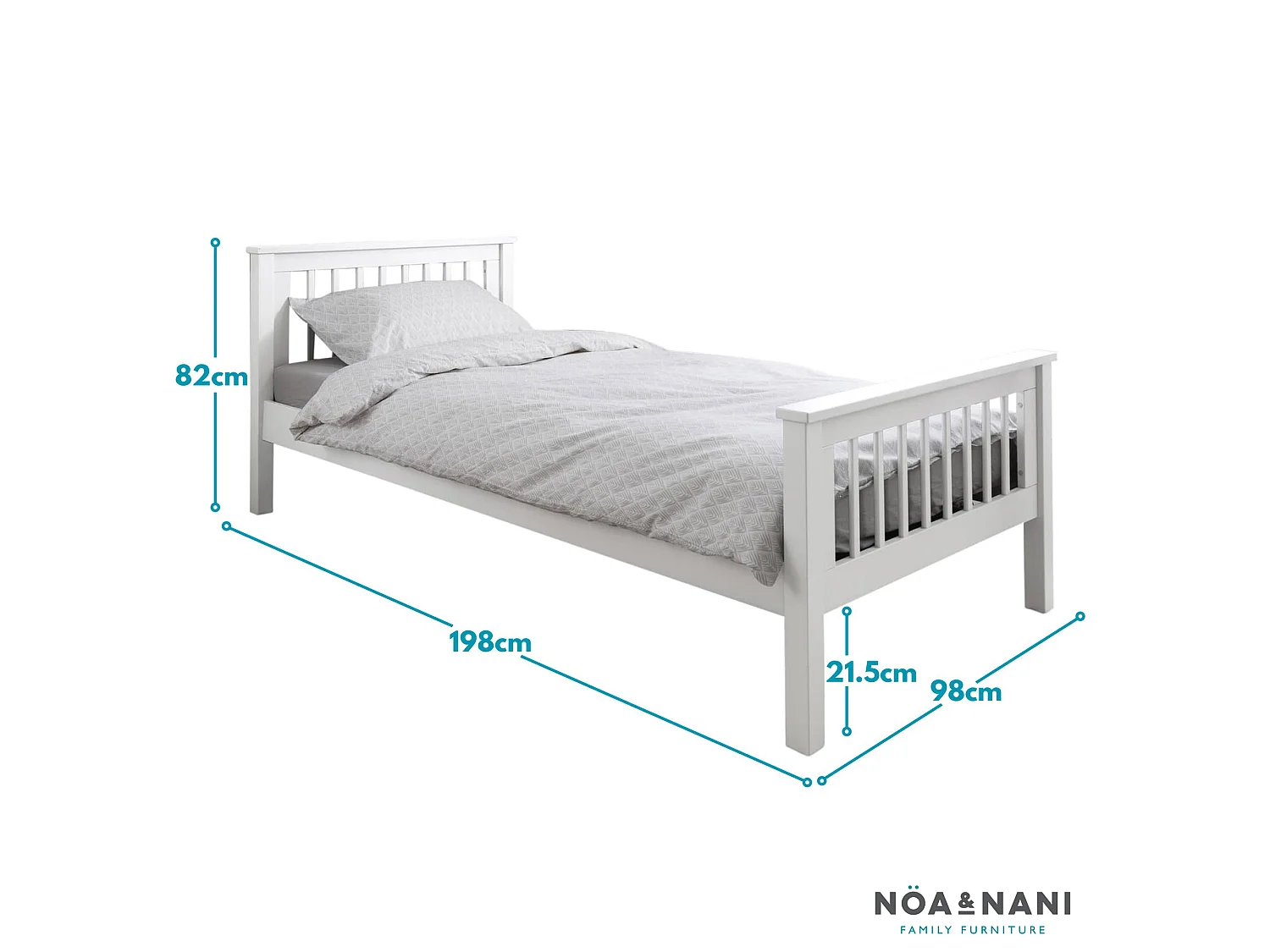 Hampshire Single Bed Frame in White
