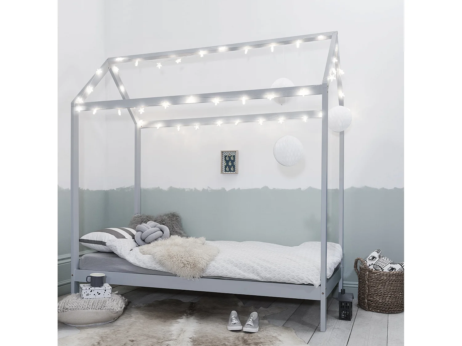 Noa & Nani Jansen Scandinavian Single Bed Frame in Silk Grey