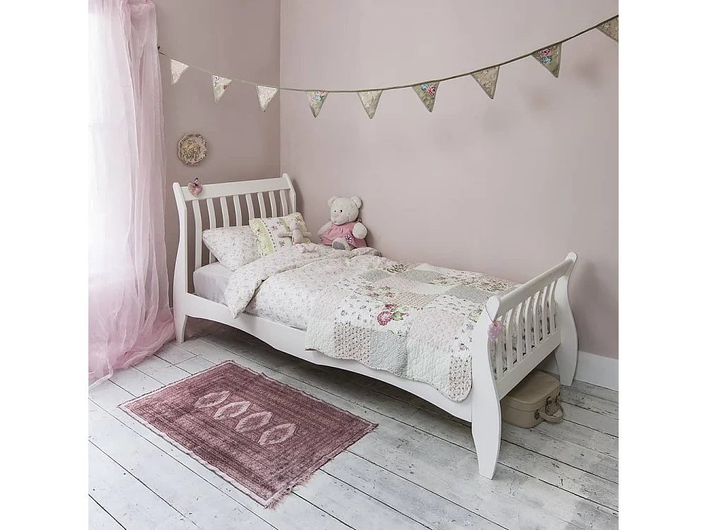 Noa & Nani Astrid Single Bed Sleigh Frame in White