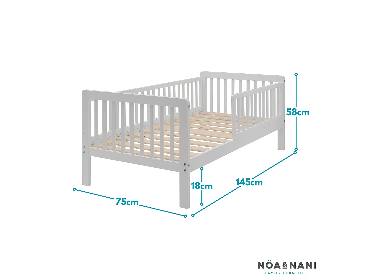 Noa & Nani Leonora Toddler Bed in White