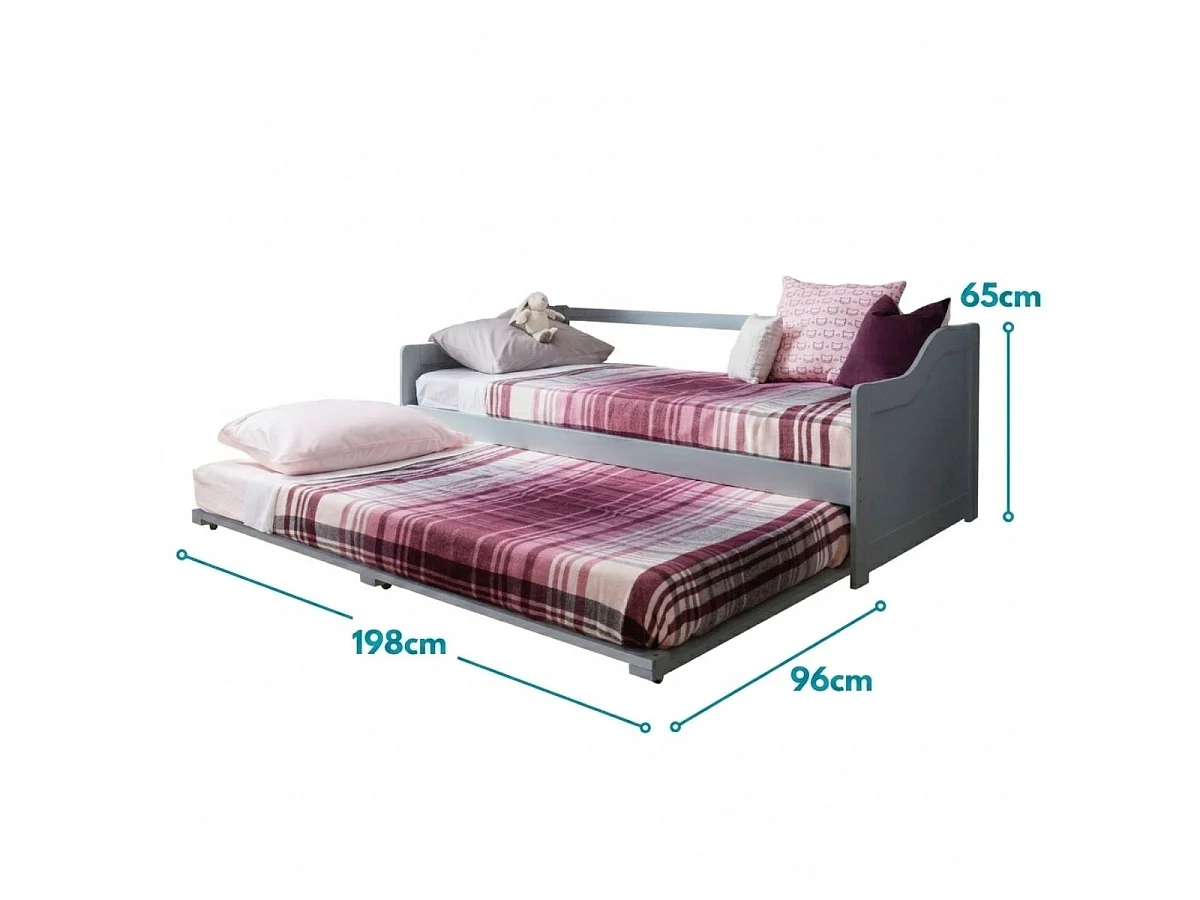 Noa & Nani Hove Day Bed with Pullout Trundle in Silk Grey