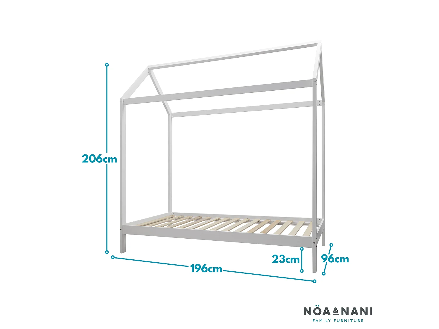Noa & Nani Jansen Scandinavian Single Bed Frame in White