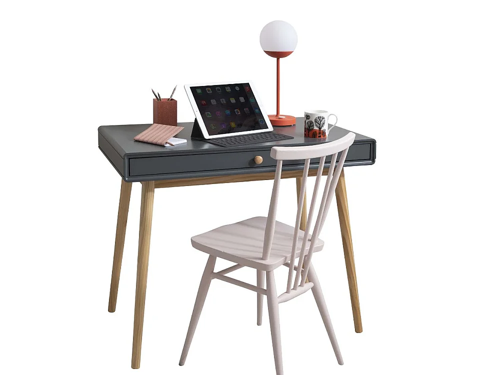 Noa & Nani Frank Desk in Dark Grey and Natural Pine