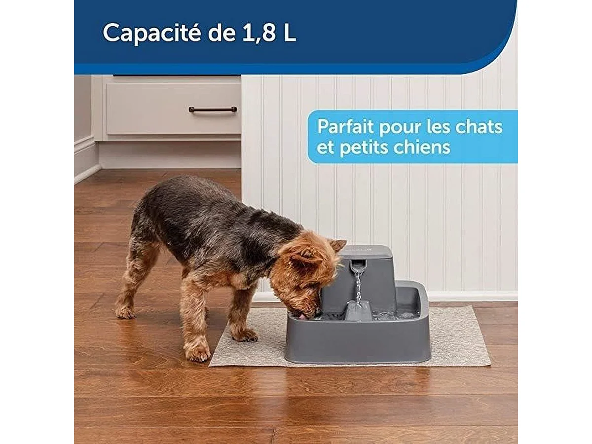 PetSafe Drinkwell 1,8L BPA-vrije Waterfontein met Dubbele Filtratie voor Katten en Kleine Honden
