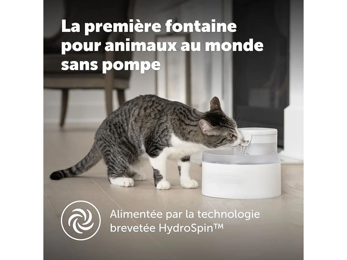PETSAFE OUTLAST™ HydroSpin™ Ultra-Stille 1,8L Waterfontein voor Katten - Wit