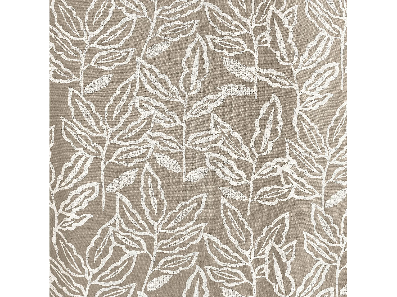 Lot de 2 rideaux à Œillets, 140x240cm, Motifs feuilles, Coton Chambray, Collection Lodge, CMADECO - Beige