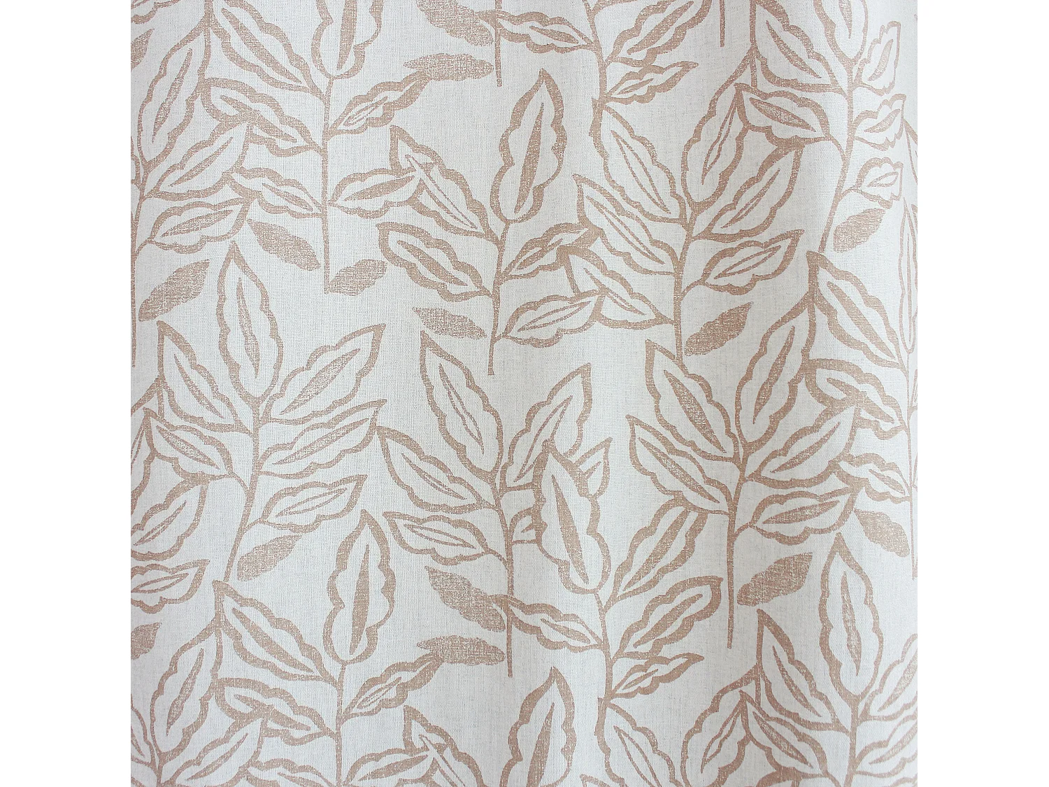 Lot de 2 rideaux à Œillets, 140x240cm, Motifs feuilles, Coton Chambray, Collection Lodge, CMADECO - Blanc