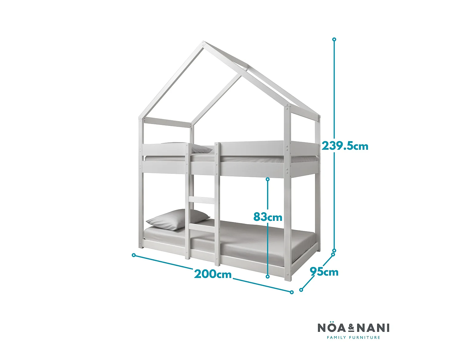 Noa & Nani Sofie Bunk Bed House Cabin in White