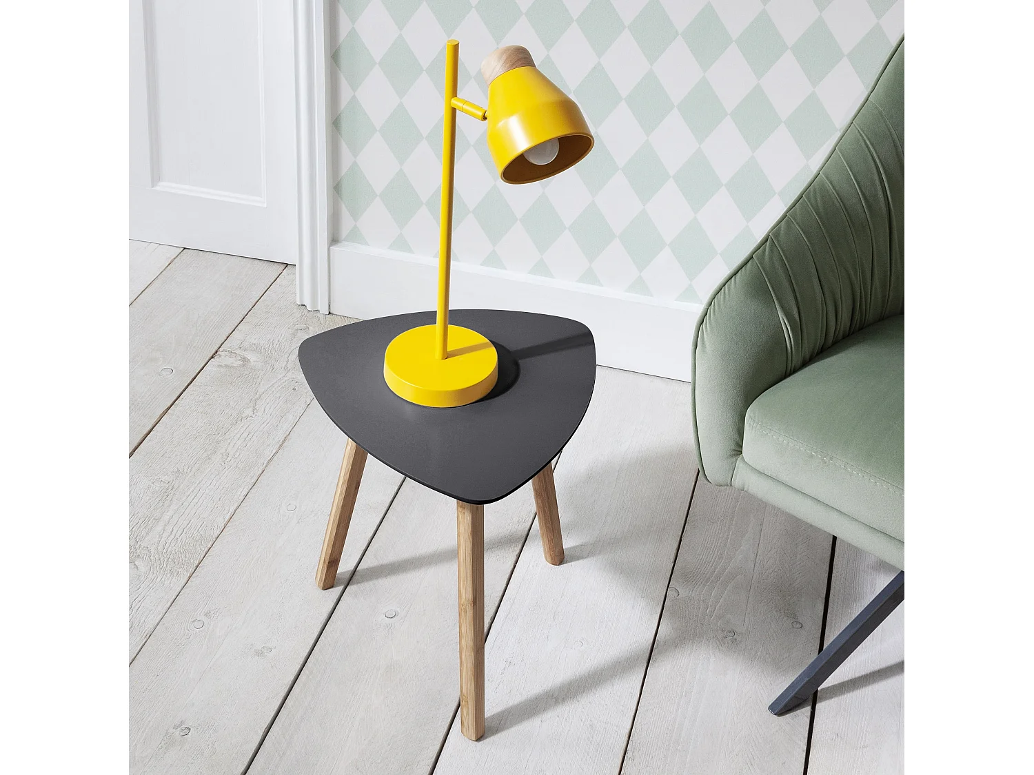Noa & Nani Malme Side Table Occasional Small in Storm Grey and Natural Pine