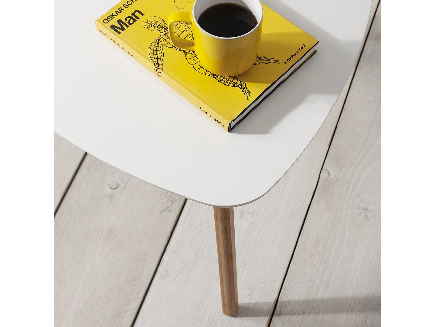 Noa & Nani Malme Extra Large Side Table in White and Natural Pine