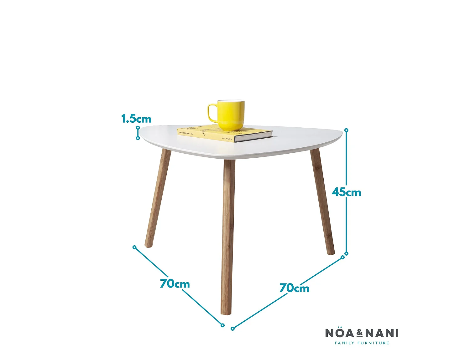 Noa & Nani Malme Extra Large Side Table in White and Natural Pine