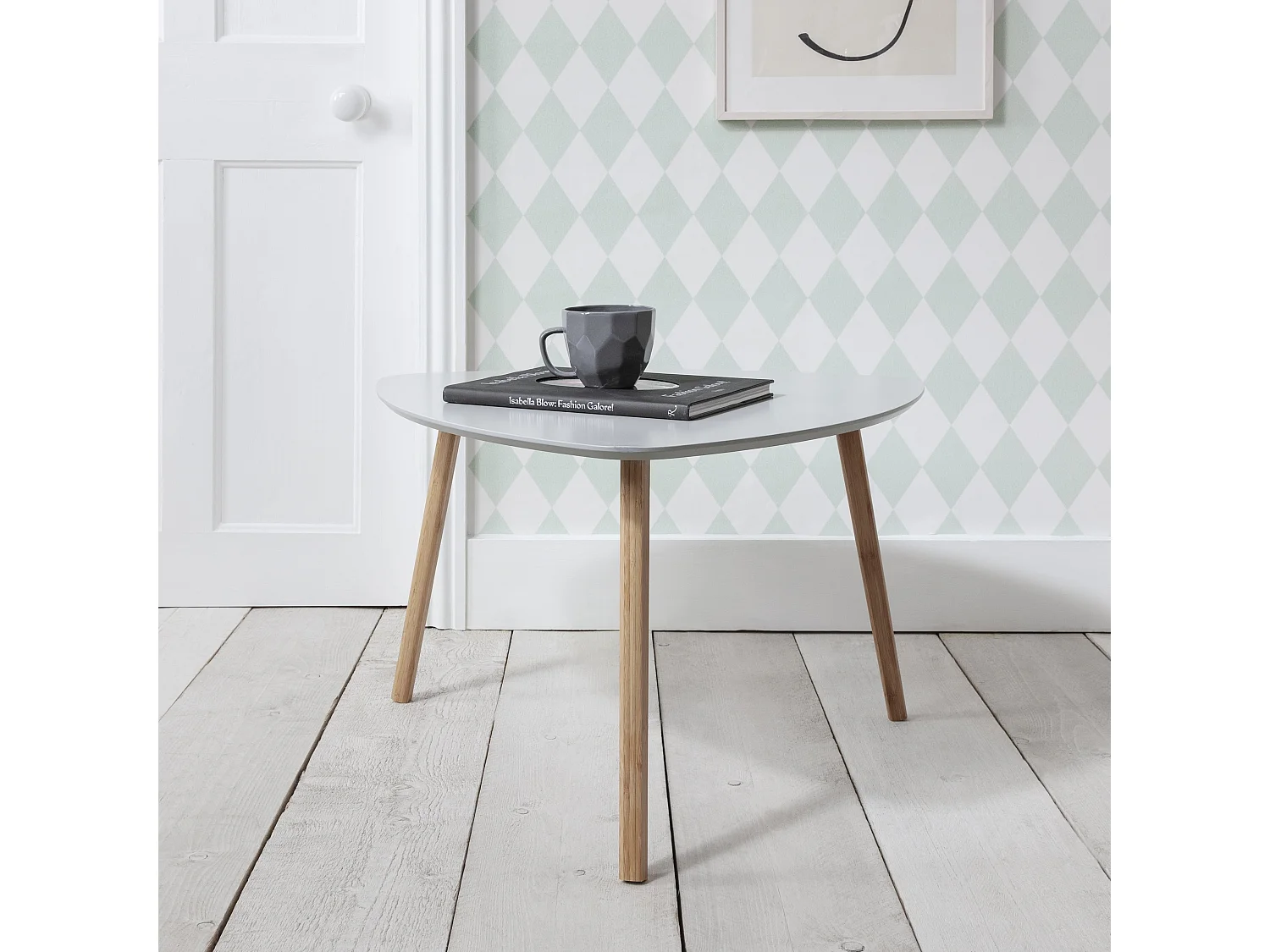 Noa & Nani Malme Extra Large Side Table in Chalk Grey and Natural Pine