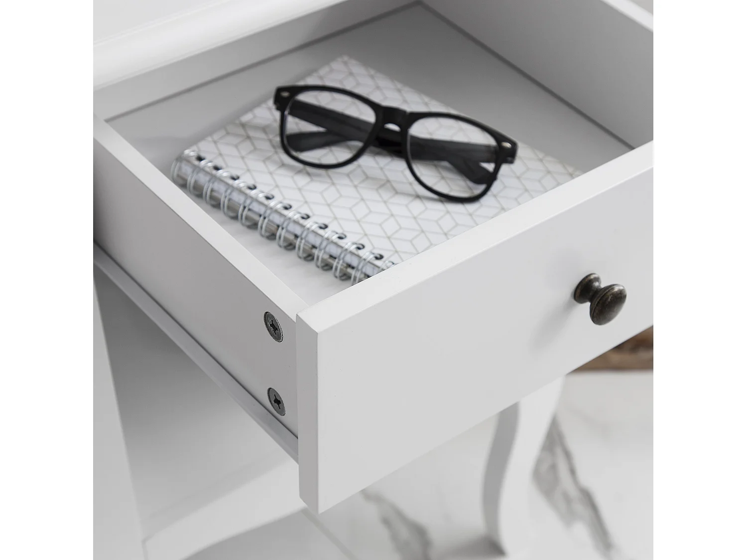 Noa & Nani Camille Bedside Table 1 Drawer in White